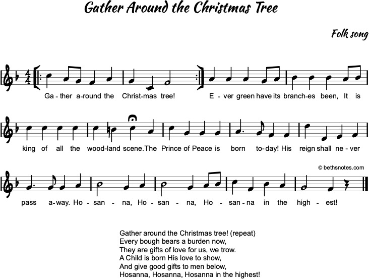 Gather Around the Christmas Tree Beth's Notes
