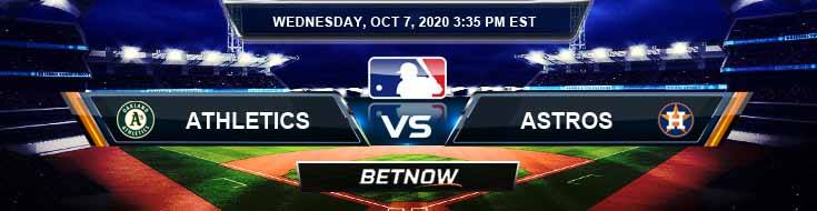 Oakland Athletics vs Houston Astros 10/07/2020 Picks, MLB Predictions
