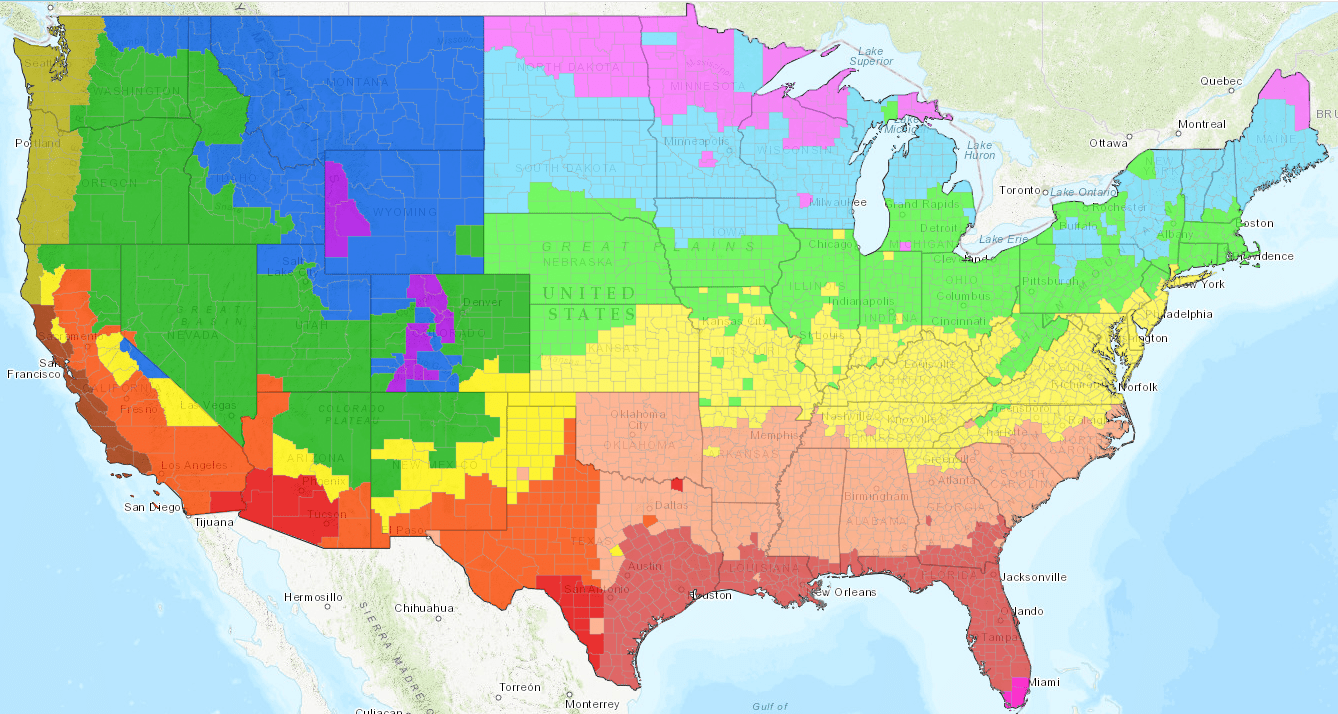 Climate Zone 8 Map