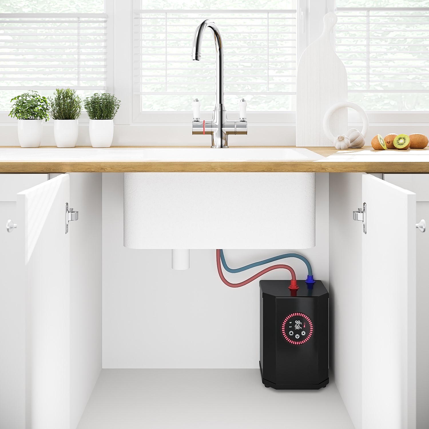 Chrome 3 in 1 Traditional Boiling Water Kitchen Mixer Tap Pronto