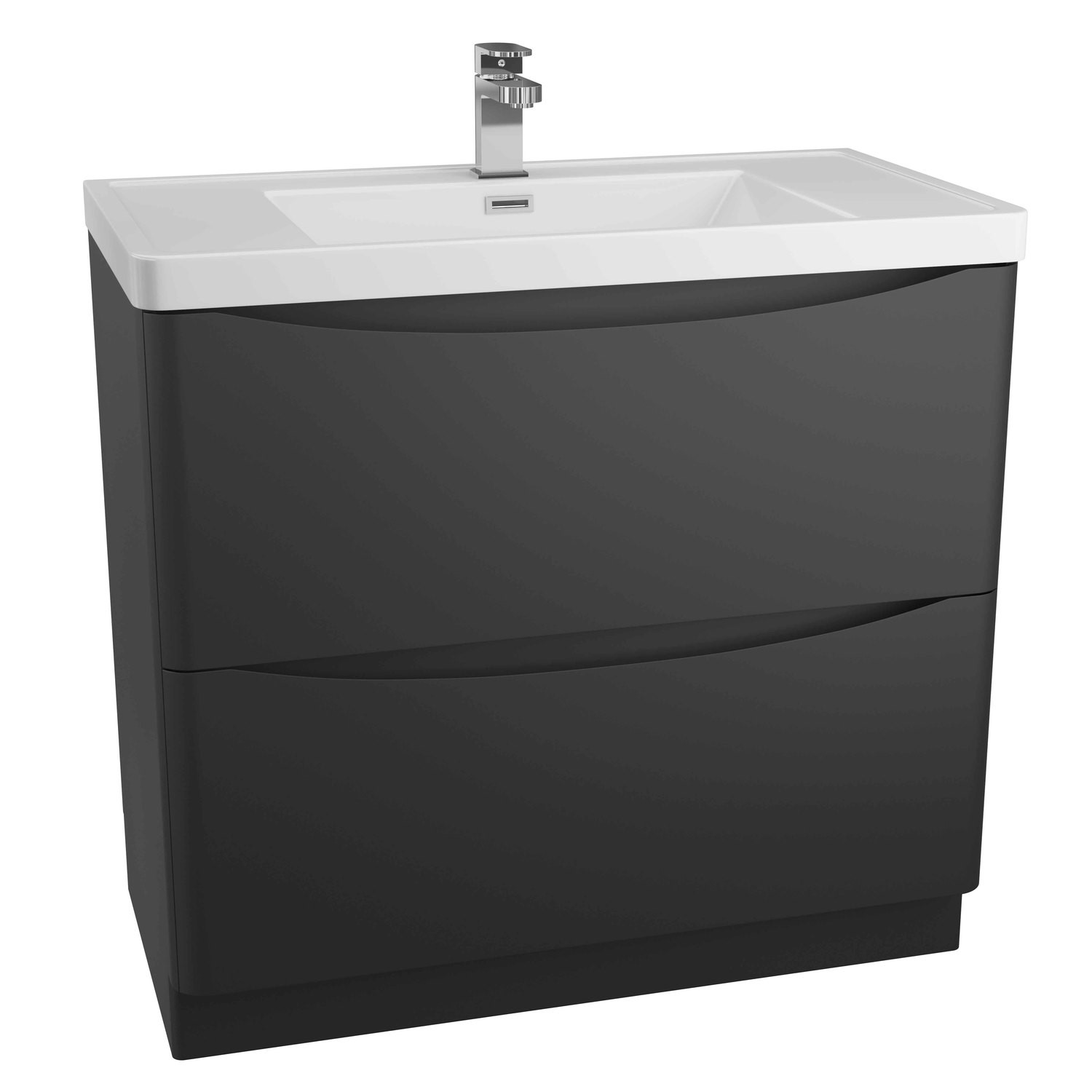 Black Free Standing Bathroom Vanity Unit & Basin W900 x H850mm Oakland Better Bathrooms