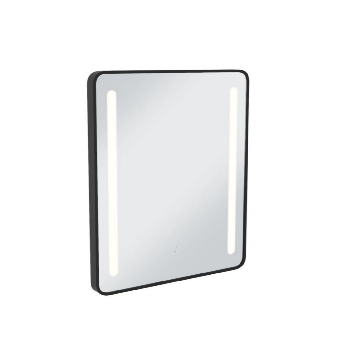 Black LED Bathroom Mirror with Demister 600 x 800mm Lepus Better