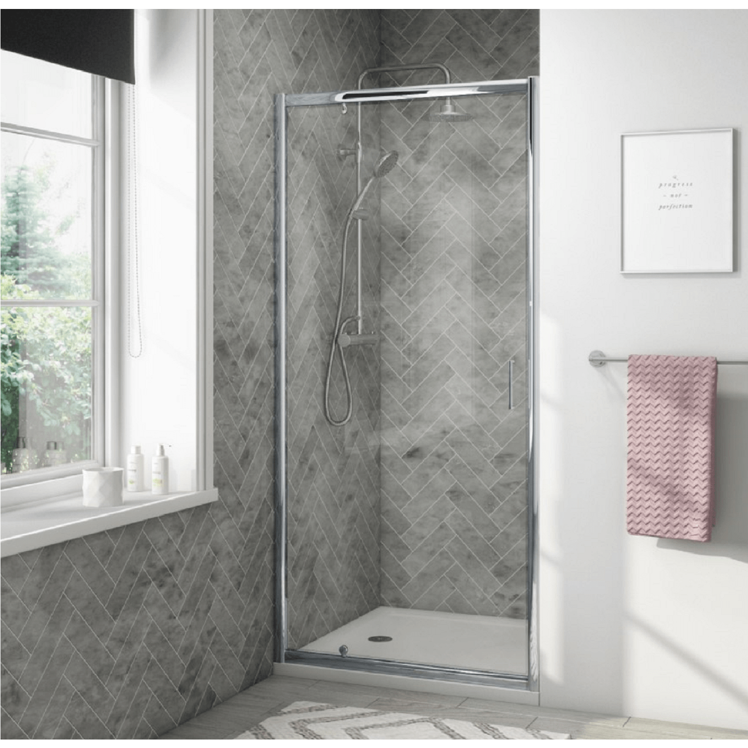 900mm Pivot Shower Door Lyra Better Bathrooms
