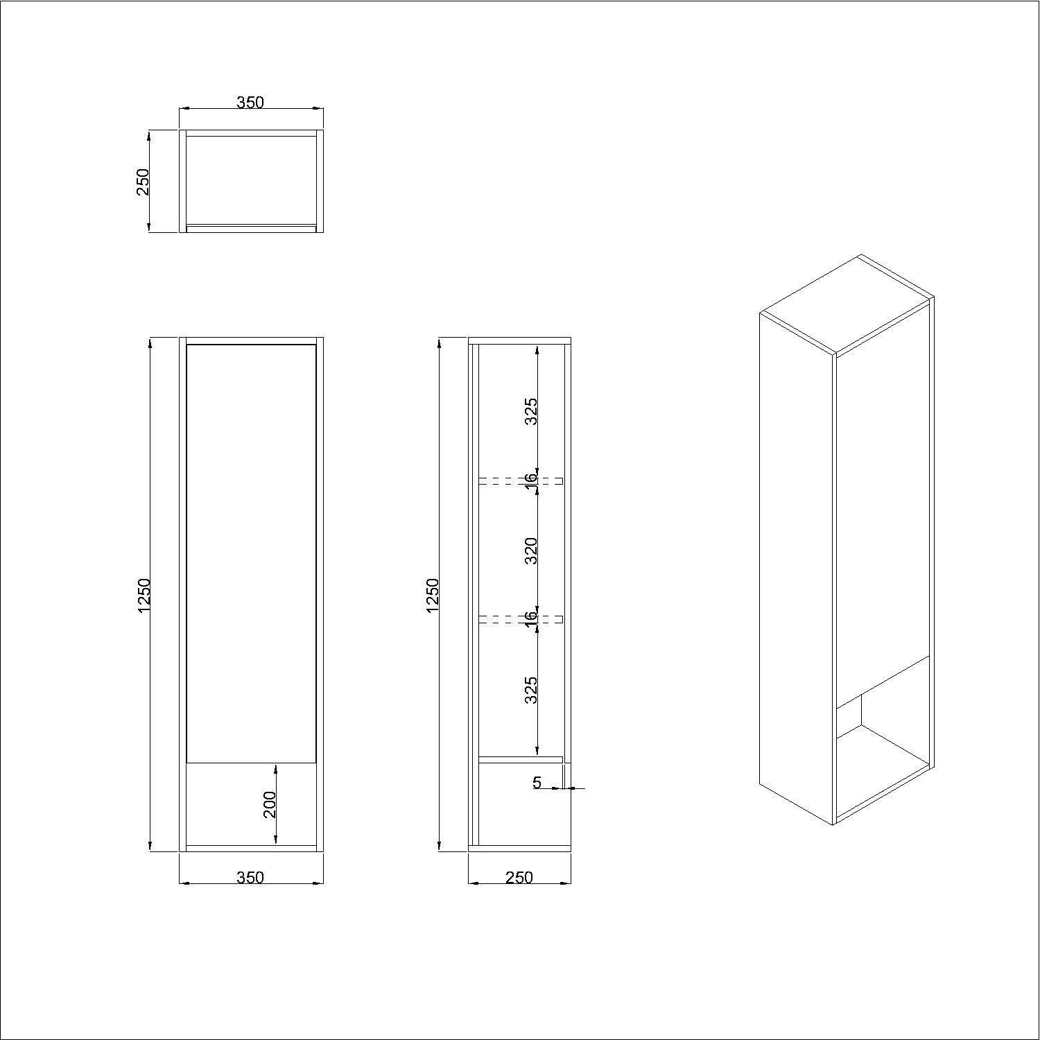 Green Wall Mounted Tall Bathroom 350mm Lugo Better Bathrooms