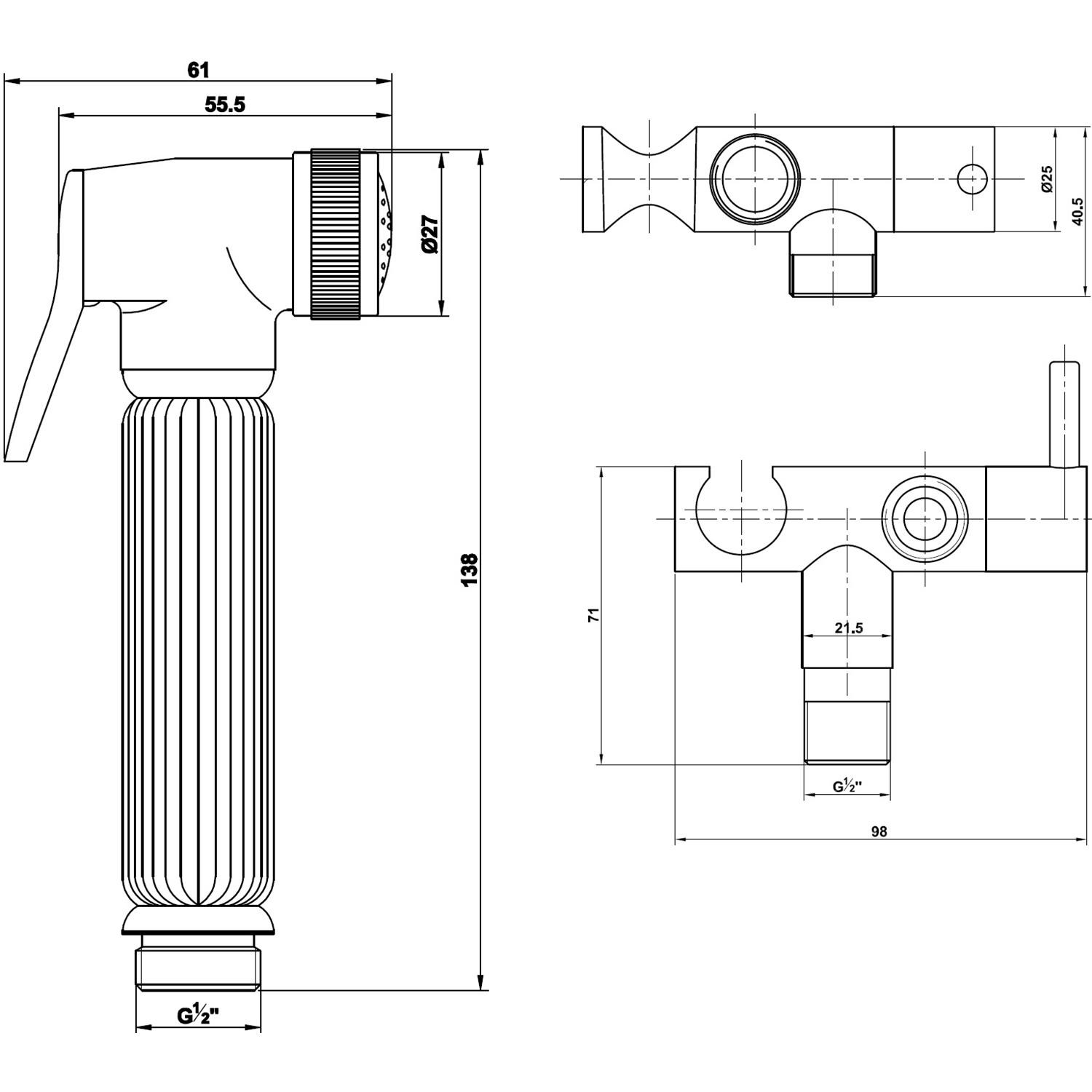 Douche Shower Spray Kit with Shut Off Valve and Hose Better Bathrooms