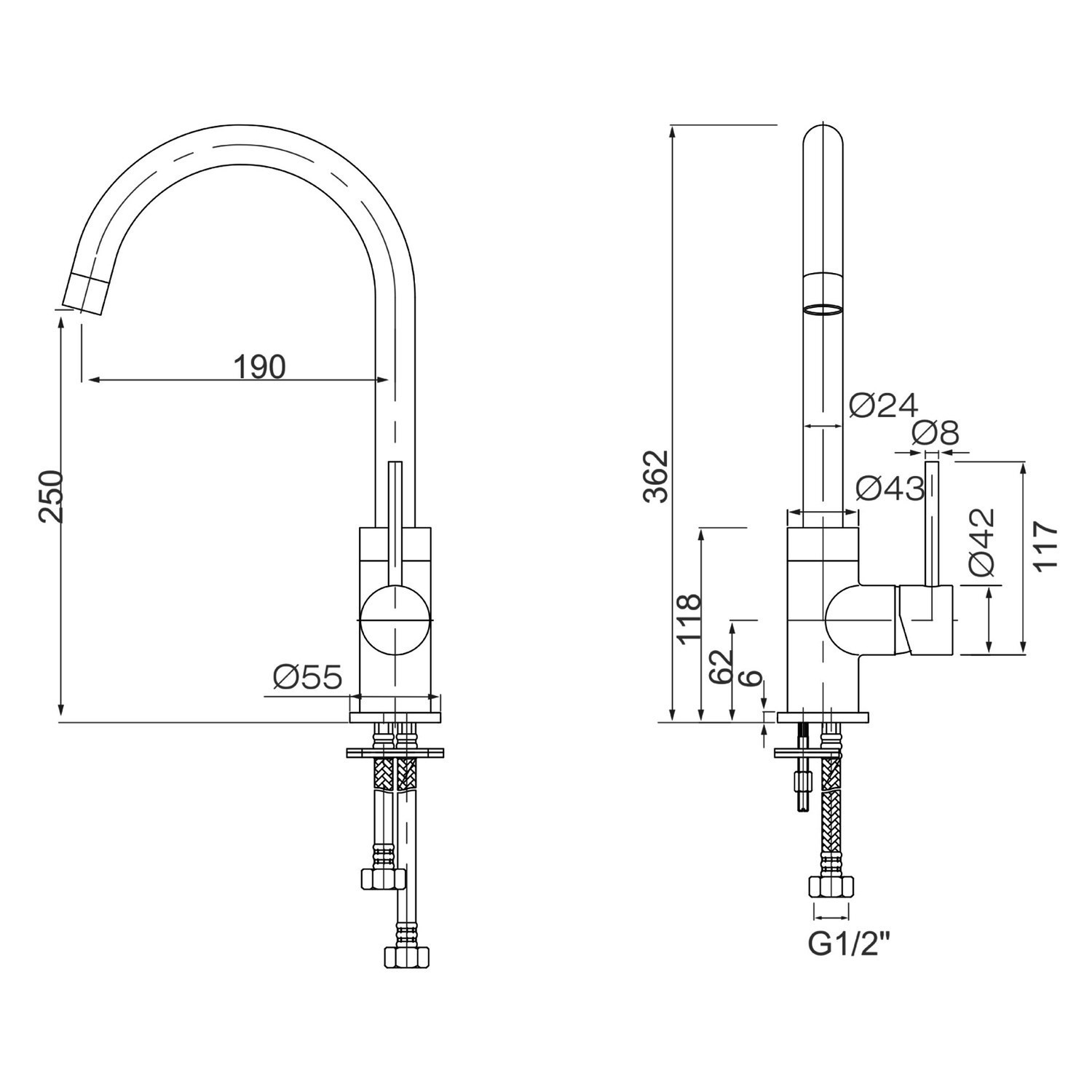 Enza Sydney Chrome Single Lever Kitchen Mixer Tap Better Bathrooms