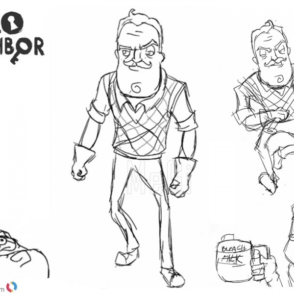 Hello Neighbor Coloring Pages Mr. Peterson Free Printable Coloring Pages