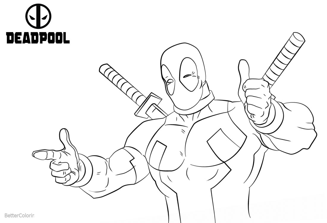 Marvel Deadpool Coloring Pages Free Printable Coloring Pages