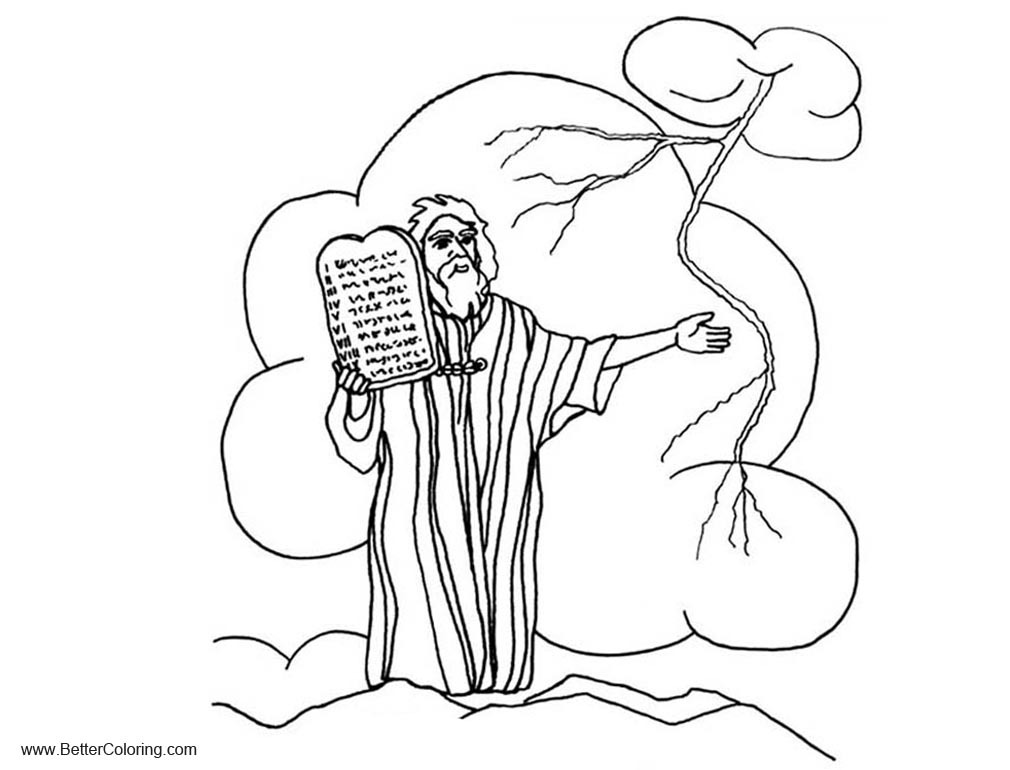 Ten Commandments Coloring Pages Simple Drawing Free Printable