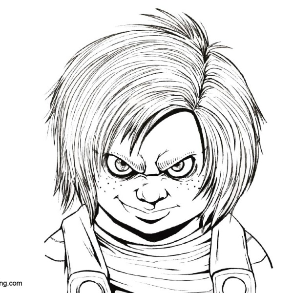 Chucky Coloring Pages with Axe Free Printable Coloring Pages