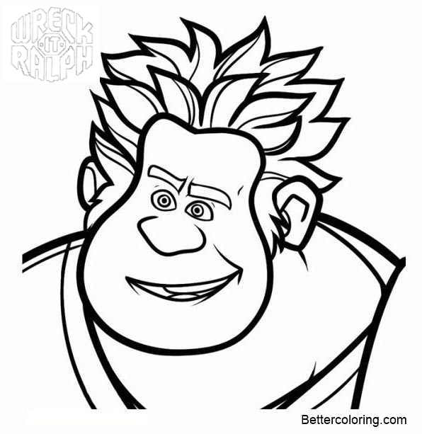 Ralph from Wreck It Ralph Coloring Pages Free Printable Coloring Pages