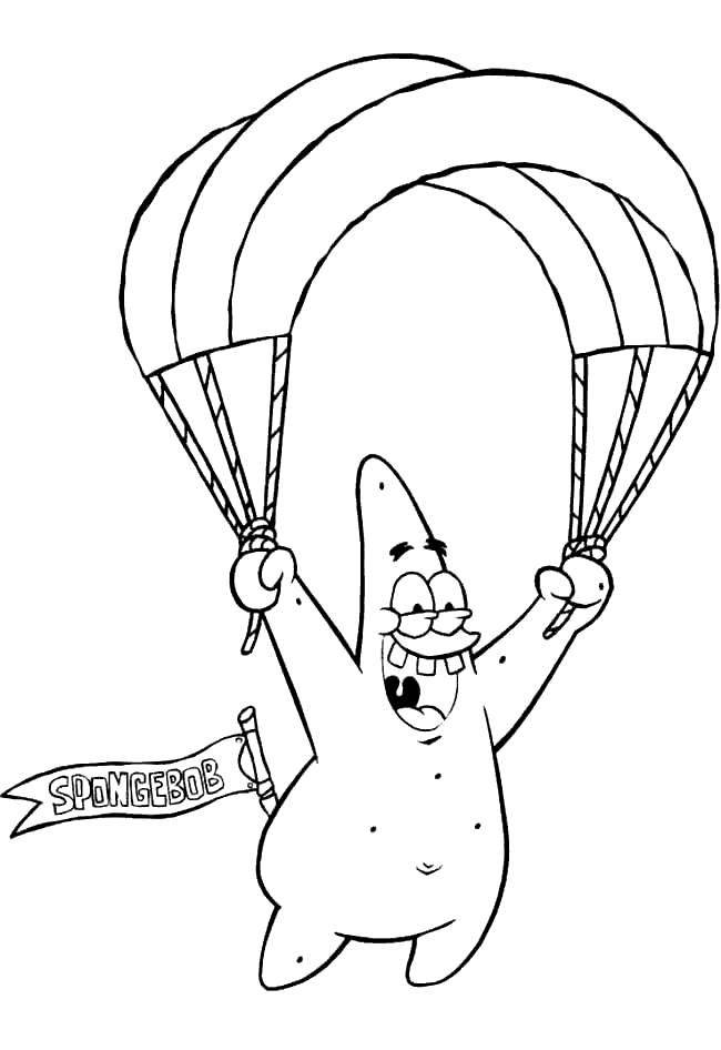 Squidward Coloring Pages Patrick Star Flying Free Printable Coloring
