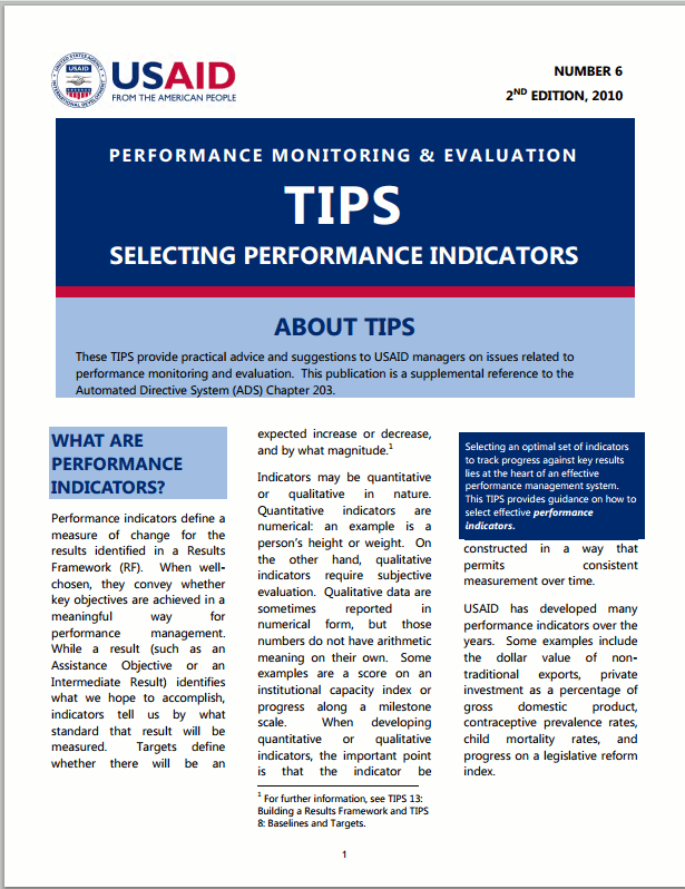 Use measures, indicators or metrics Better Evaluation