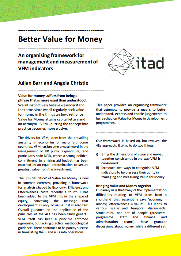 Value for Money Better Evaluation