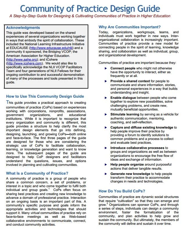 Community of practice Better Evaluation