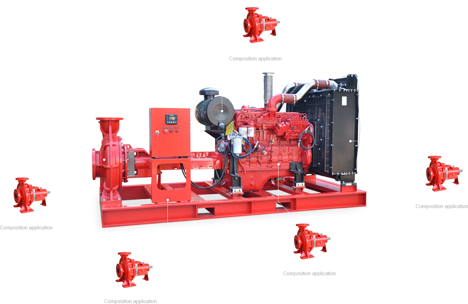 Diesel engine with UL bare shaft pump