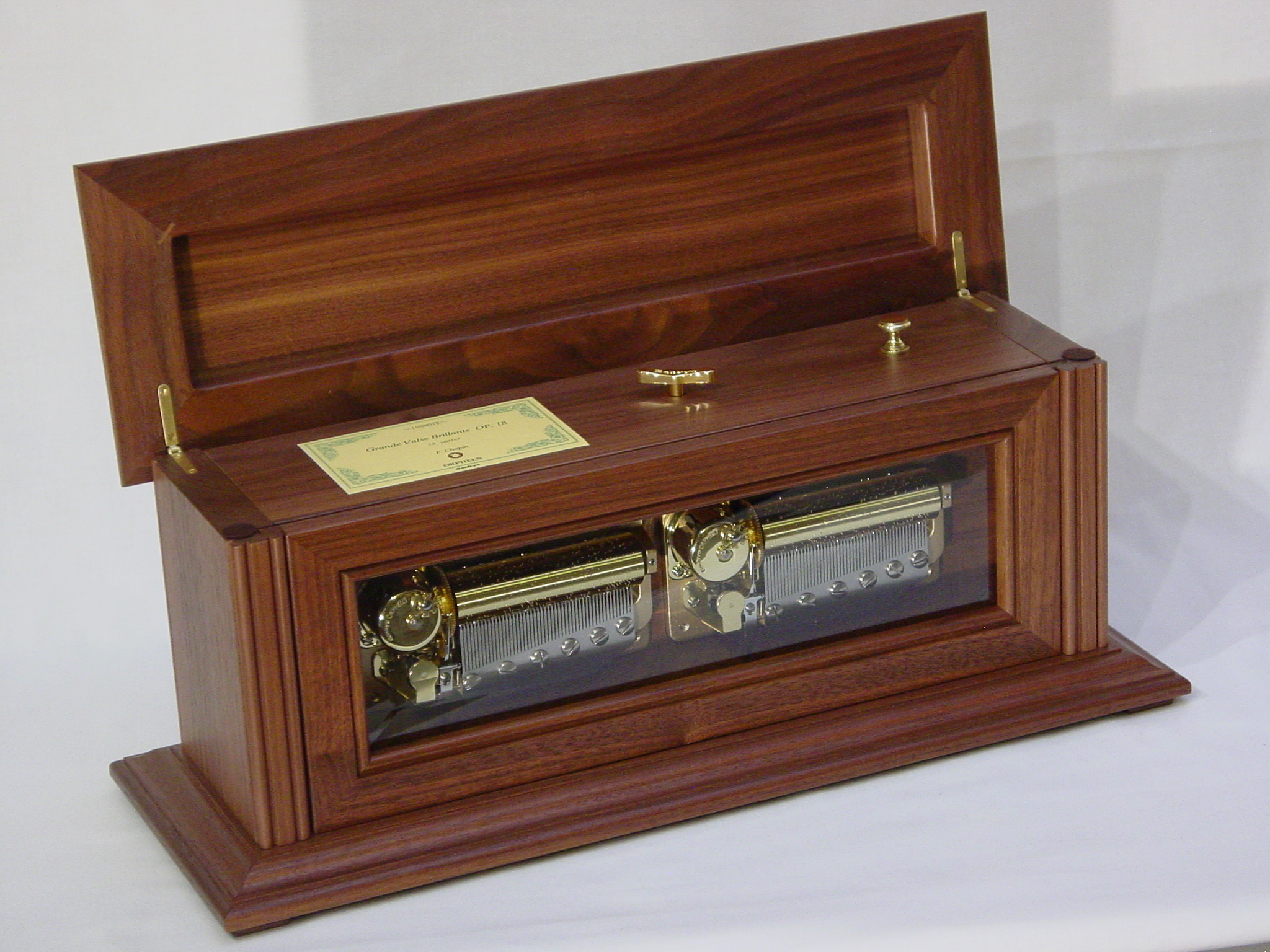 100 Note Duet Mantel Walnut Music Box
