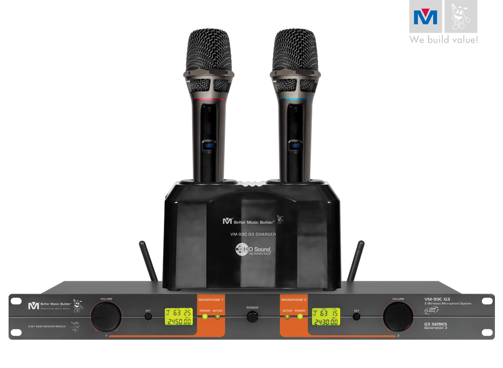 VM93C G3 Pro UHF Rechargeable Wireless Microphone System (Discontinued) Better Music Builder
