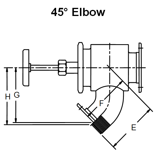 3" Hydrolet QRB Valve 45 Degree Elbow Betts Industries