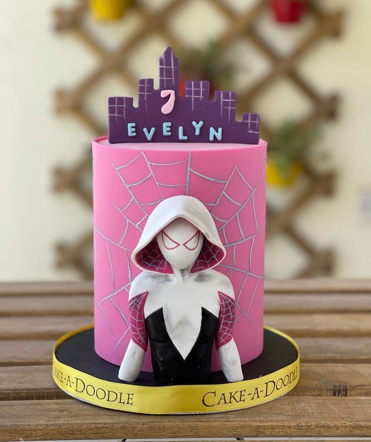Spectacular SpiderGwen 7th Birthday Cake Between The Pages Blog