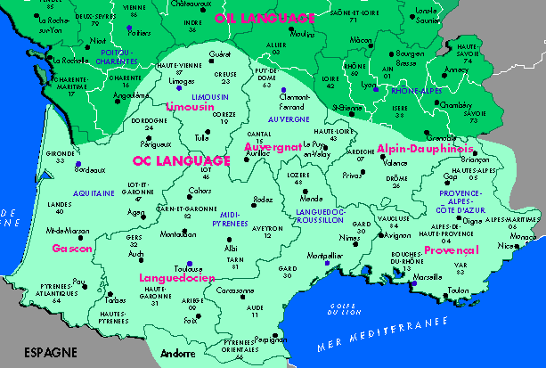 Occitan Provencal Language Map, by Provence Beyond