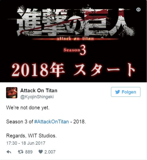 Attack on Titan Season 3 angekündigt (Start 2018) Beyond Pixels