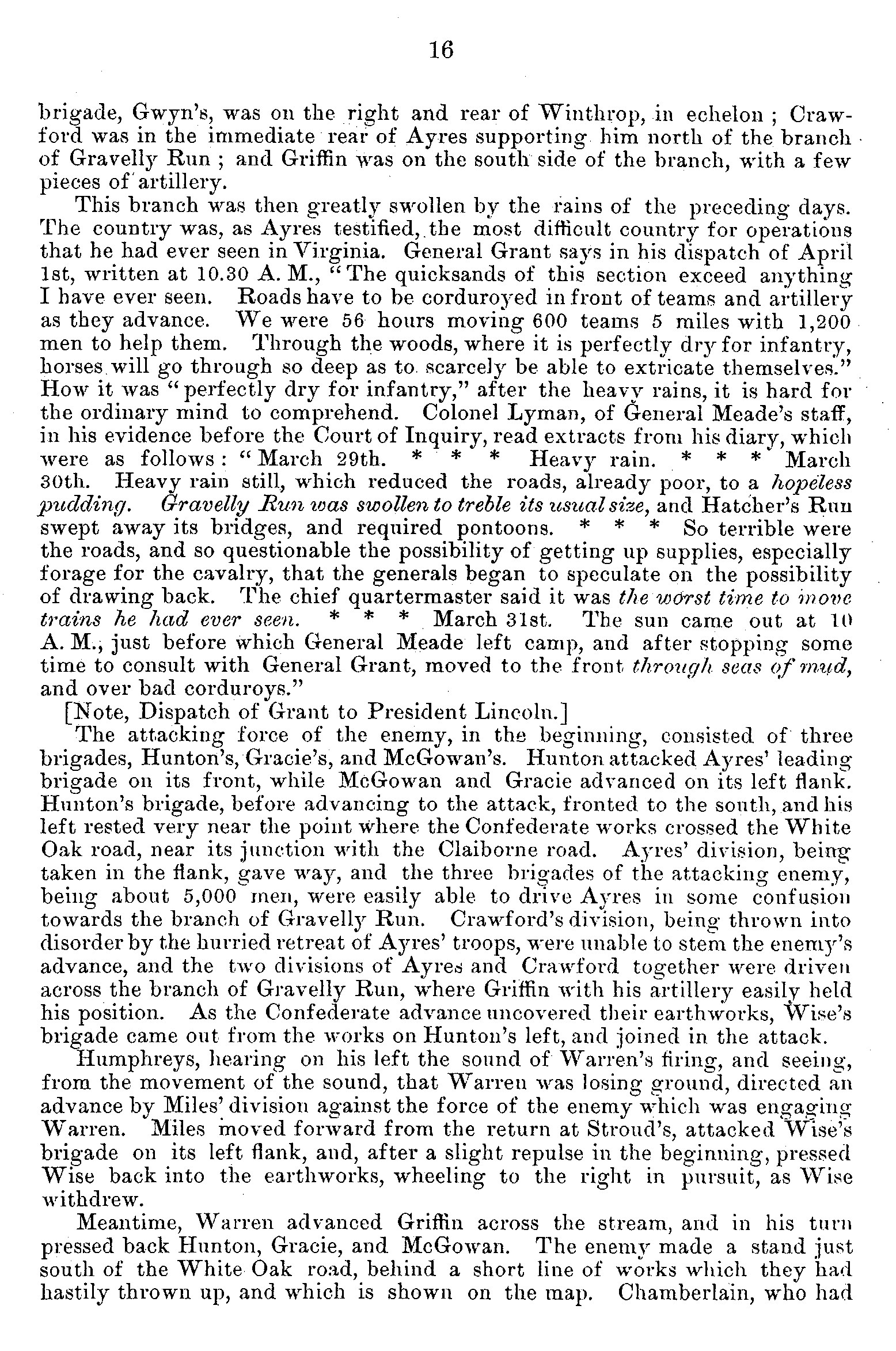 The Last Campaign of the War Albert Stickney’s Unpublished Five Forks