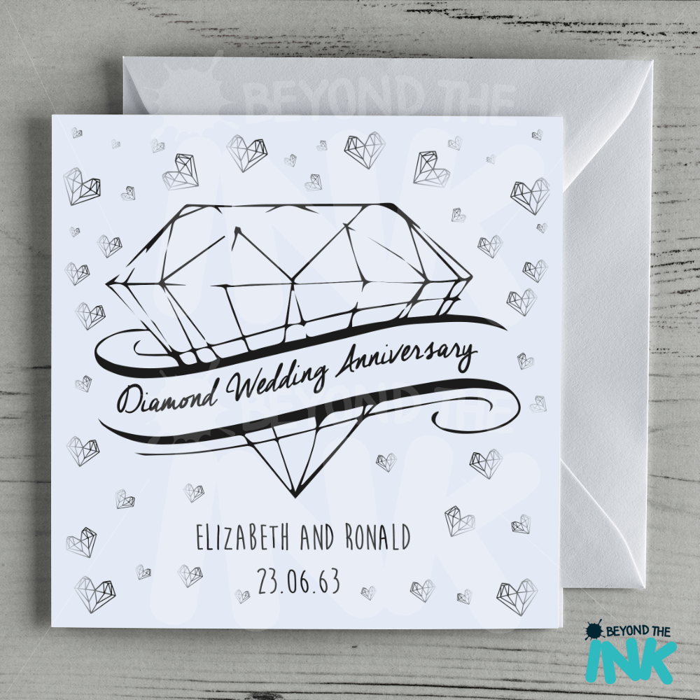 Personalised Diamond Wedding Anniversary Card Beyond The Ink