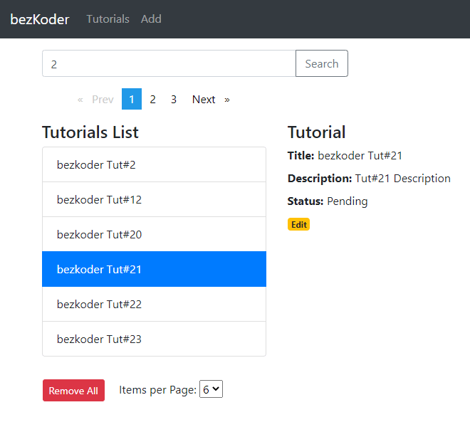 Angular 15 Pagination example (server side) with ngxpagination BezKoder