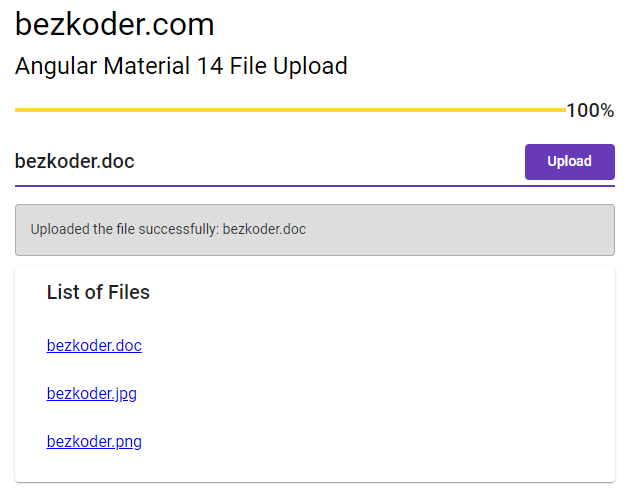 Angular 14 + Spring Boot File upload/download example BezKoder