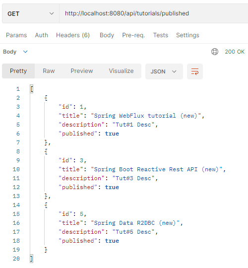 Spring Boot R2DBC + H2 example CRUD Application BezKoder
