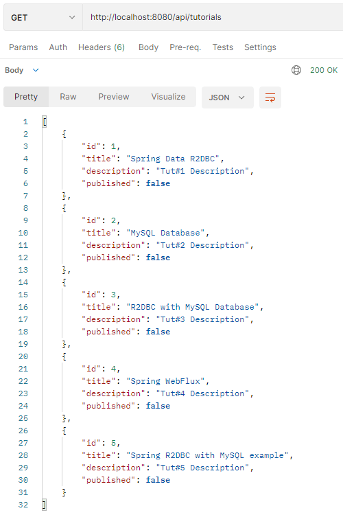 Spring Boot R2DBC + MySQL example BezKoder
