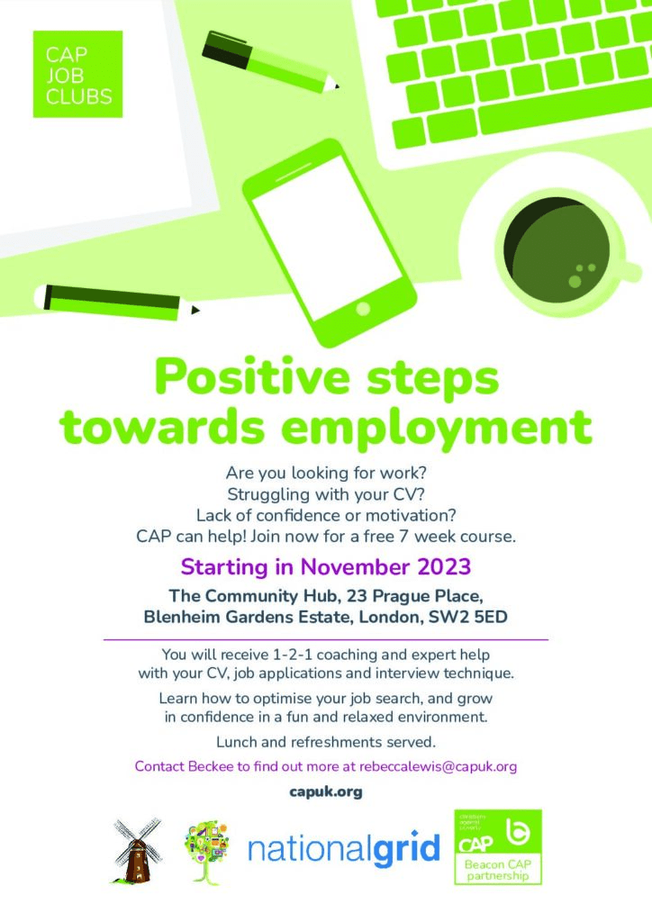 CAP Job Club November 2023 Blenheim Gardens RMO