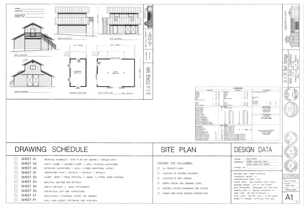 TwoStory Foundation & Roof Plans
