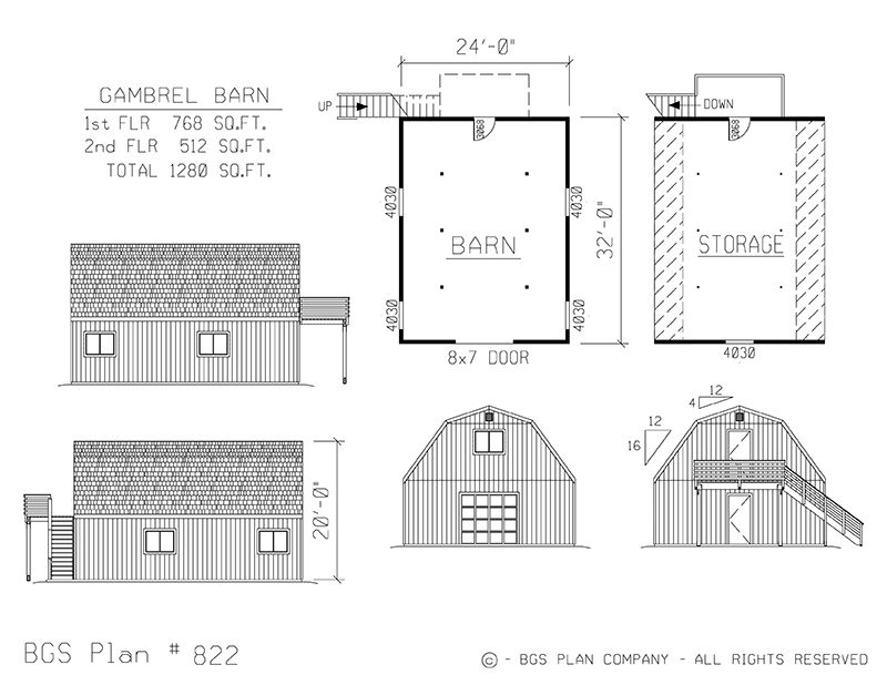 Building Plans for Dutch Barns Plan 822