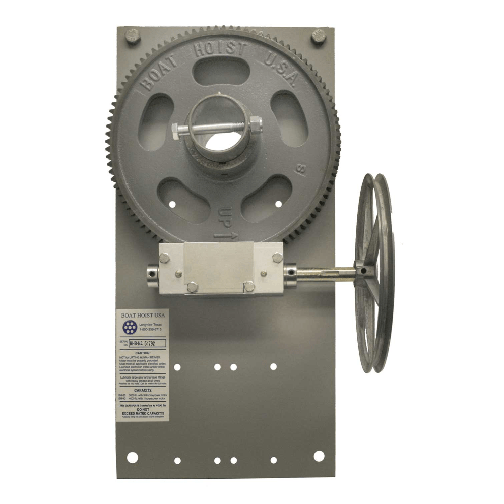 4,000 lb. Standard Gear Plate Assembly Boat Hoists BHUSA