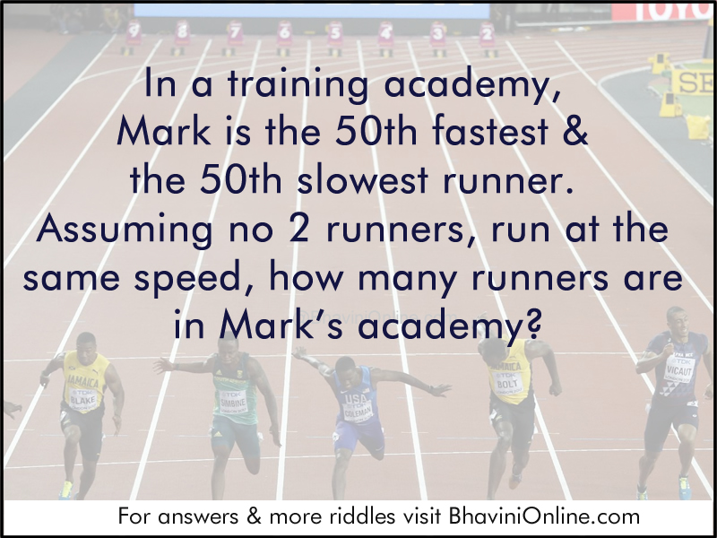 Fun Riddles How Many Runners Are In Mark S Academy Bhavinionline Com