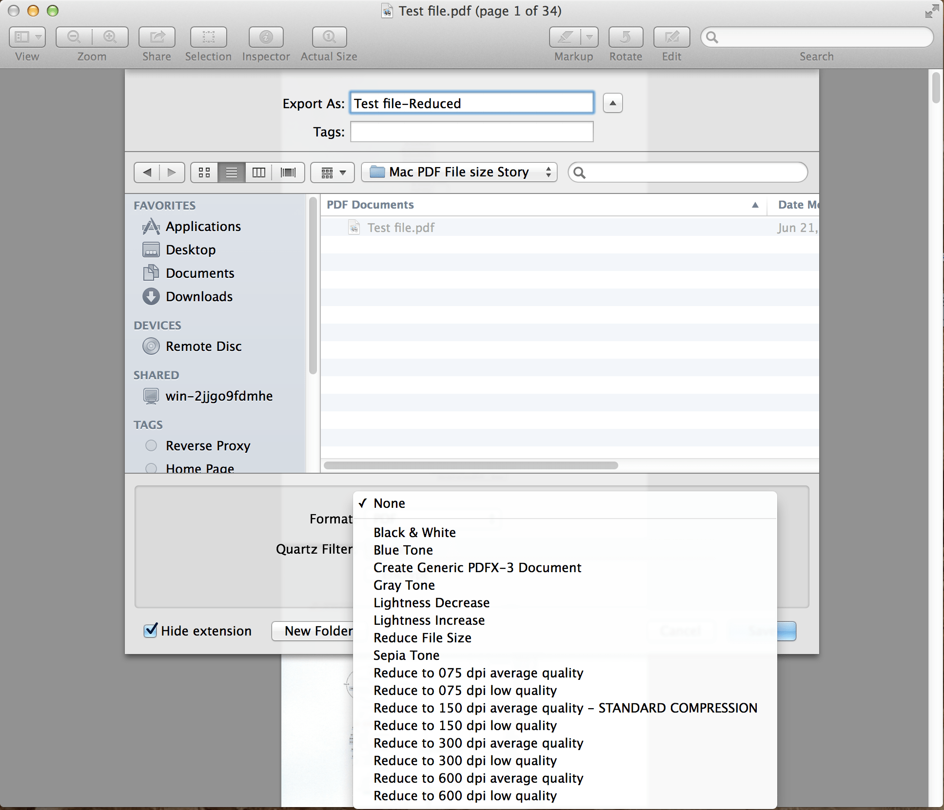 How to reduce scanned PDF file size on Mac