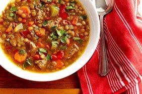 Lentil Soup with Beef and Red Pepper