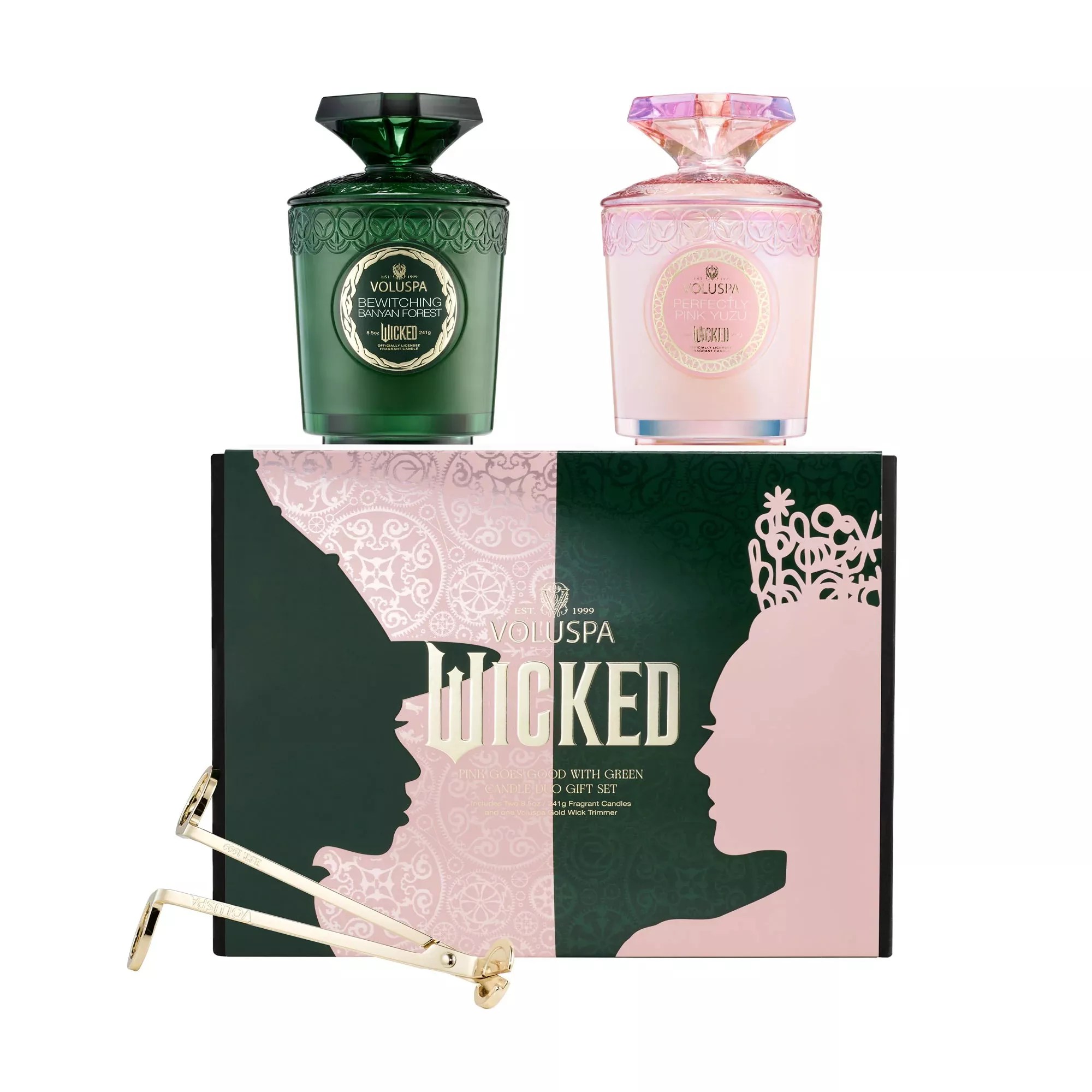 voluspa wicked glinda and elphaba candle duo set