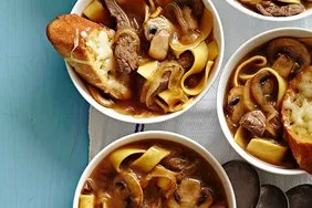 Beefy French Onion Noodle Soup