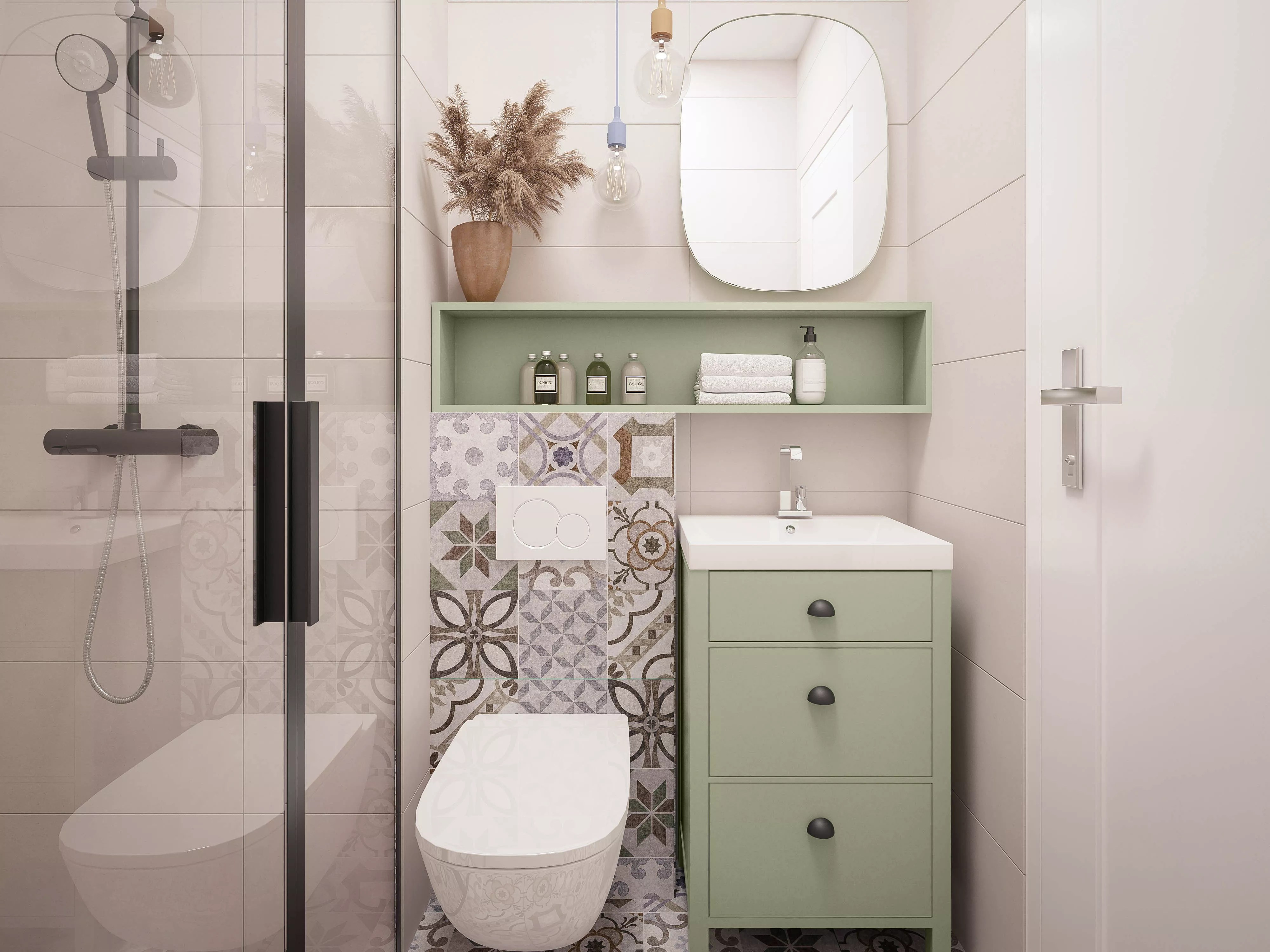 sage green small bathroom paint color