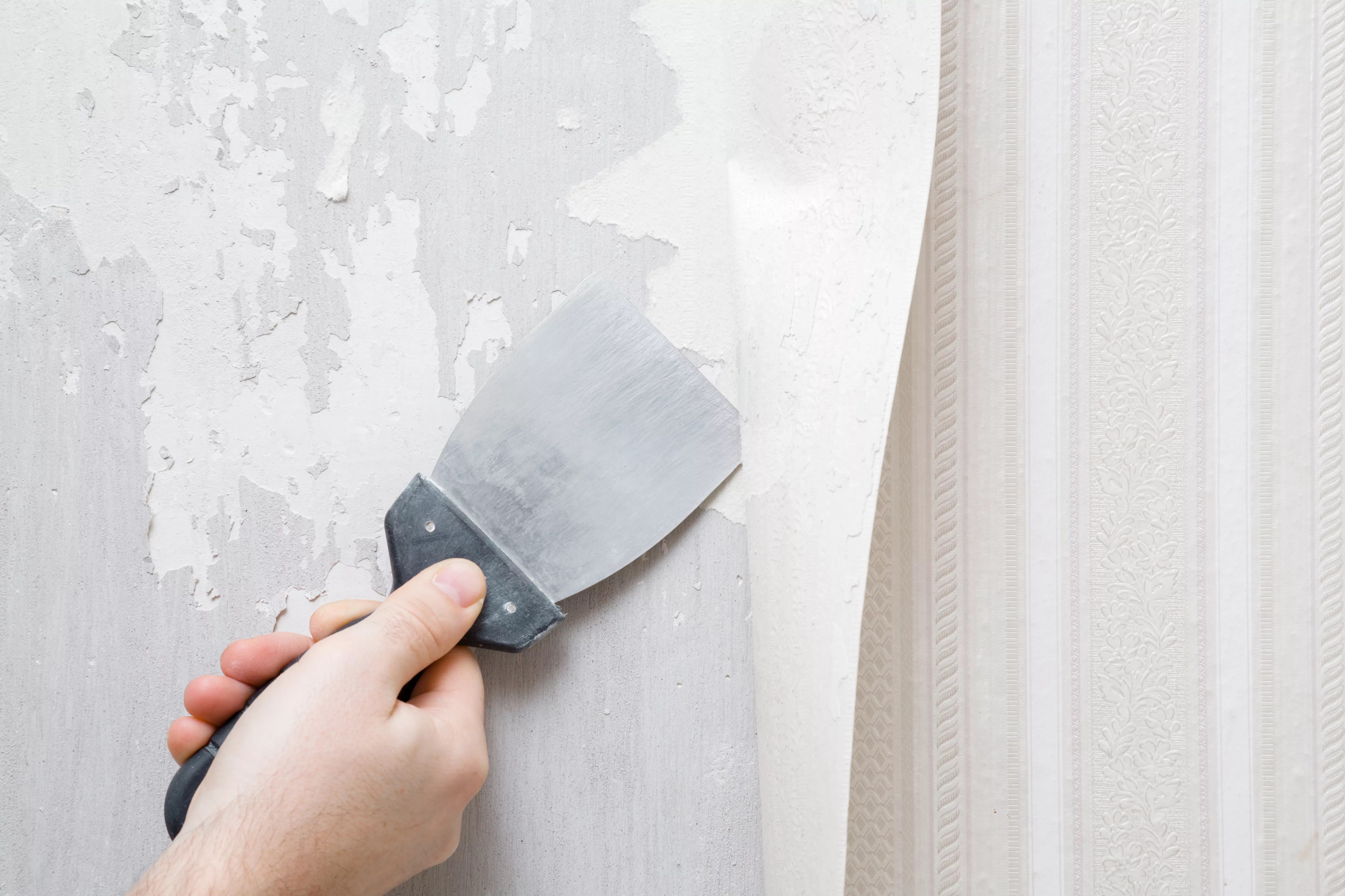 putty knife removing wallpaper