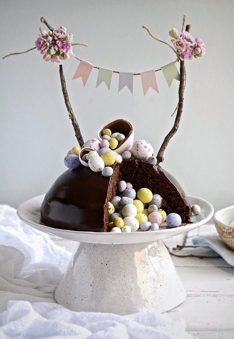 Chocolate Easter egg surprise cake Bibbyskitchen recipes Easter baking