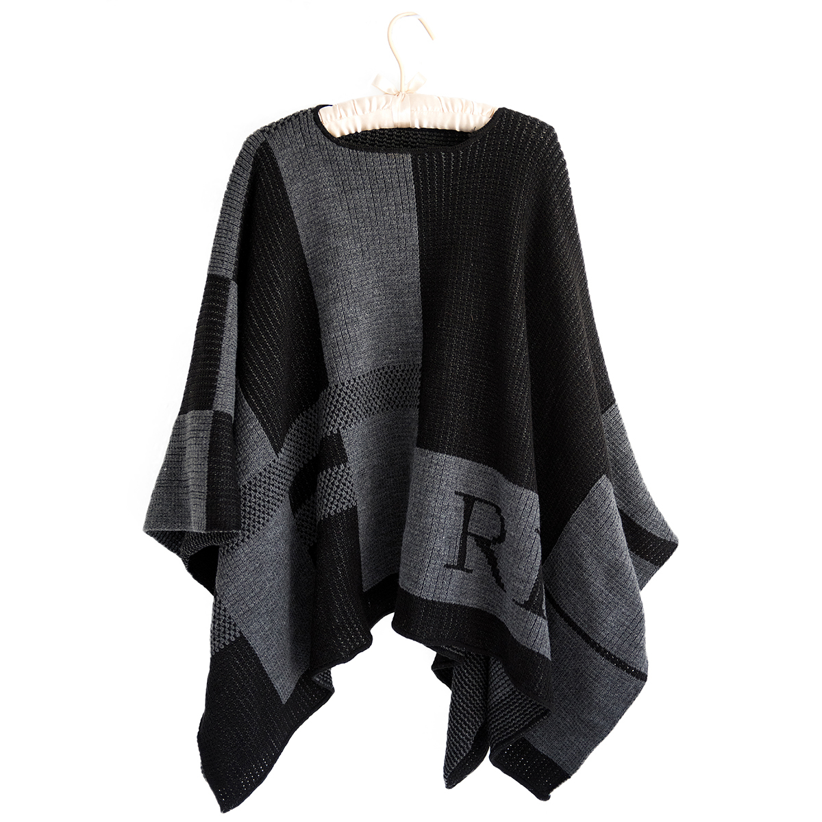 Adult Blanket Poncho in Personalized Check by Butterscotch Blankees