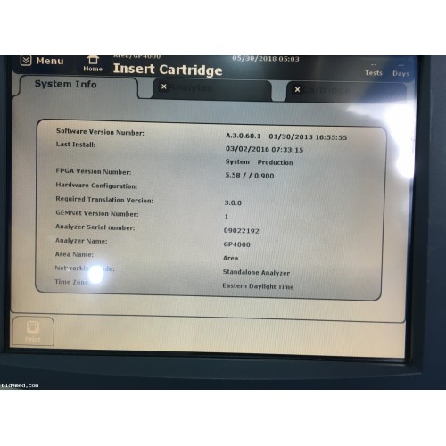 INSTRUMENTATION LABORATORY GEM Premier 4000 Blood Gas Analyzer / bid4med