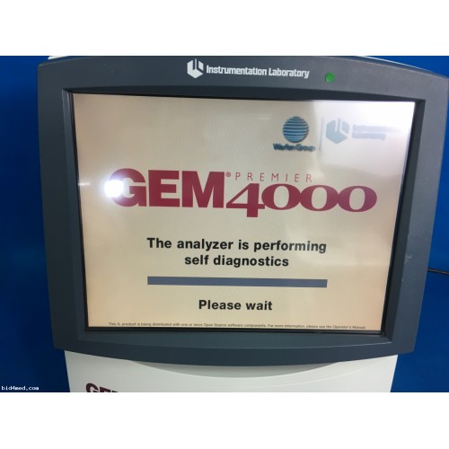 INSTRUMENTATION LABORATORY GEM Premier 4000 Blood Gas Analyzer / bid4med