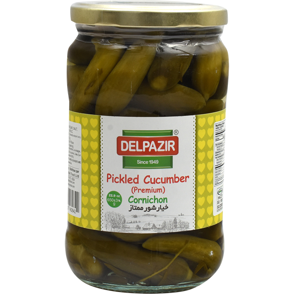 Delpazir Pickled Cucumber (Premium) Cornichon 650g Bidmeshk