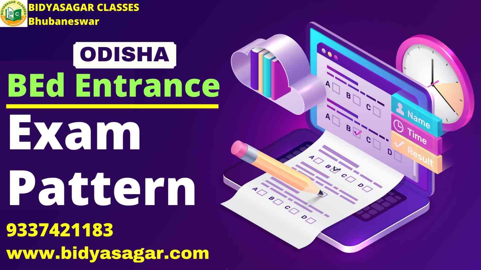 Odisha B.Ed Entrance Exam Pattern 2022 BIDYASAGAR CLASSES