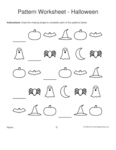 Pattern Worksheets - Halloween Shapes